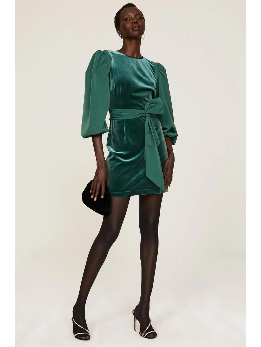 LDT Velvet Tie Front Dress Size 6